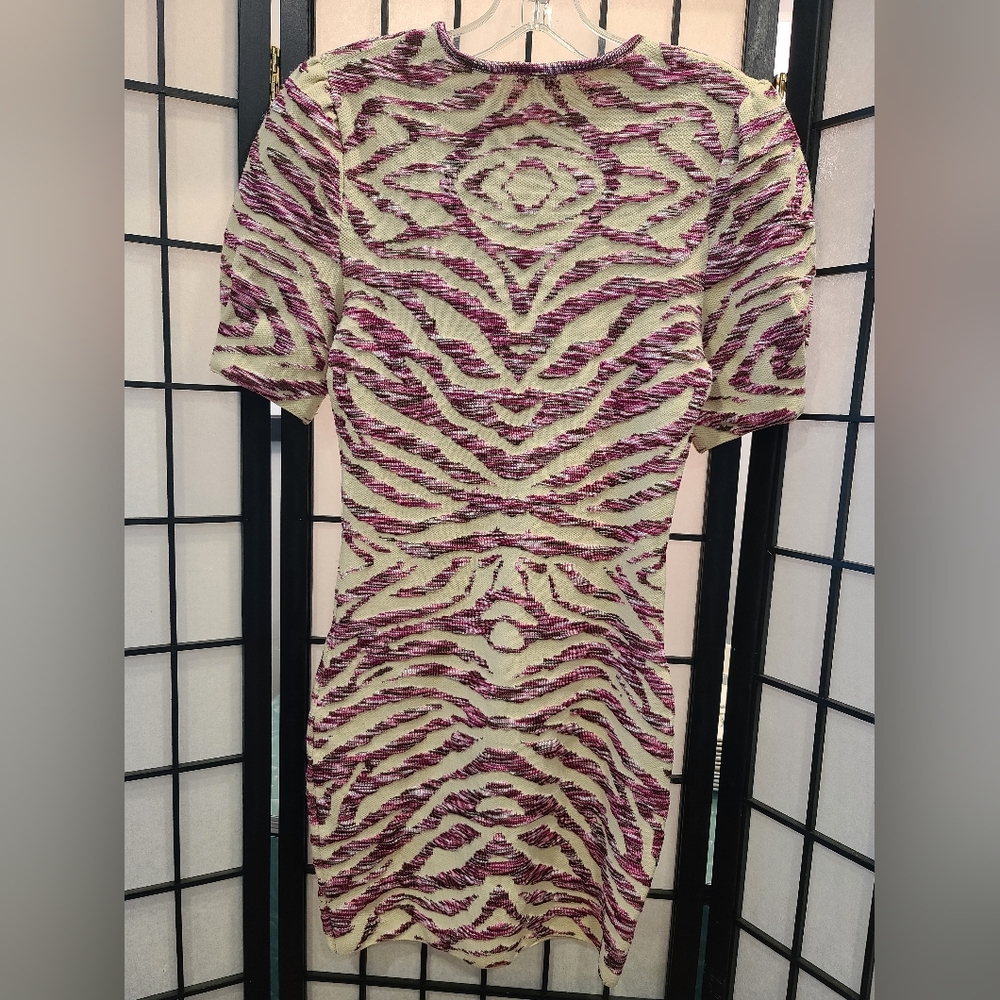 Free People Zebra Stripe BodyCon Dress sz XS/S - Picture 7 of 9